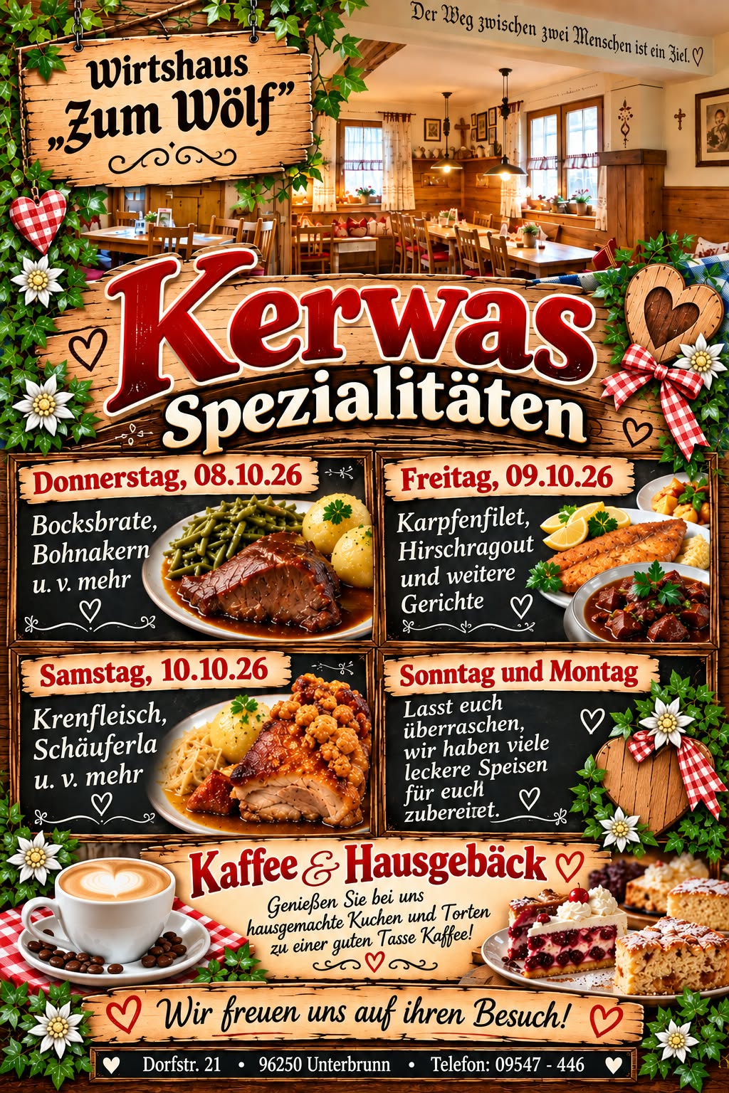 Plakat 8 oktober Spezialitäten Plakat 8 oktober Spezialitaeten