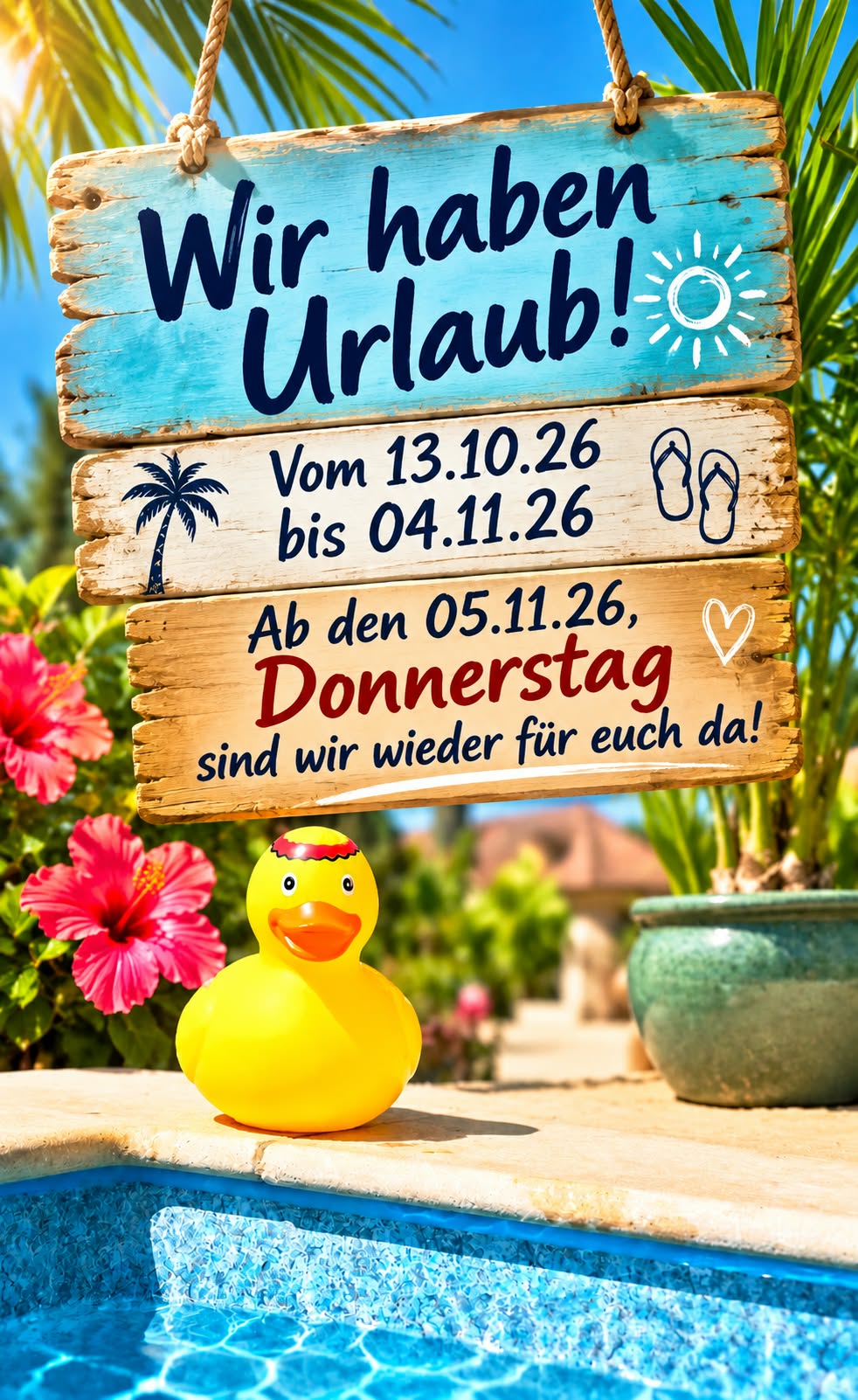 Plakat Urlaub okt 2026